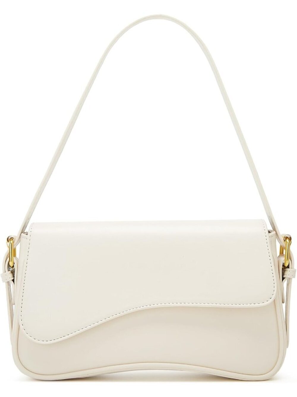 Women Cream White Crossbody Shoulder Bag Y2K PU Leather Daily Travel